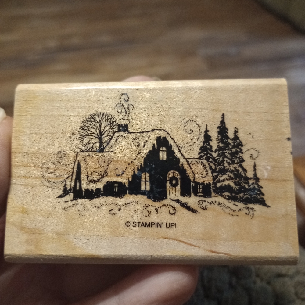 Snowy House Rubber Stamp